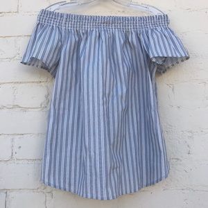 Como Vintage Off Shoulder Stripe Top